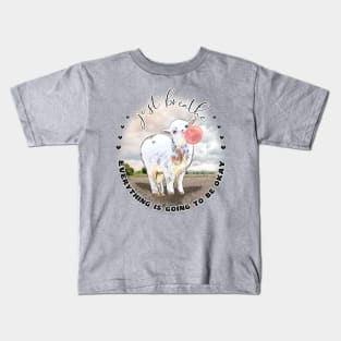 Cute Baby Goat Bubblegum Just Breathe Kids T-Shirt